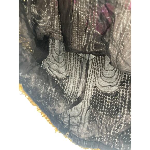 1980s Vintage Chanson D’Amour Sequined Beaded Top Silk Black Floral size Small - Picture 8 of 15